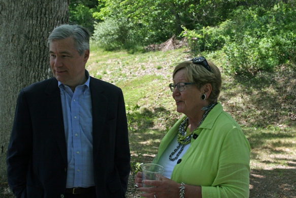 Senator Whitehouse and Trustee Donna Walsh.