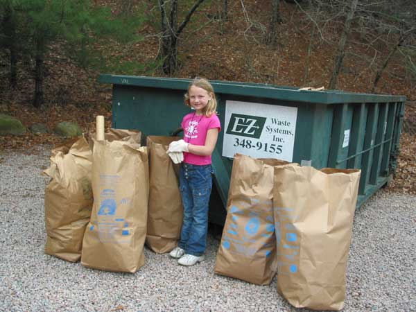 A little volunteer after a long day of cleaning up the watershed!